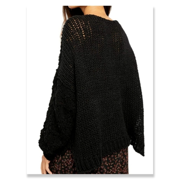 FREE PEOPLE WOMEN'S PULLOVER SWEATER BLACK SIZE L - Picture 4 of 7